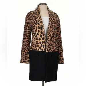 Zara Leopard Print and Black Blazer